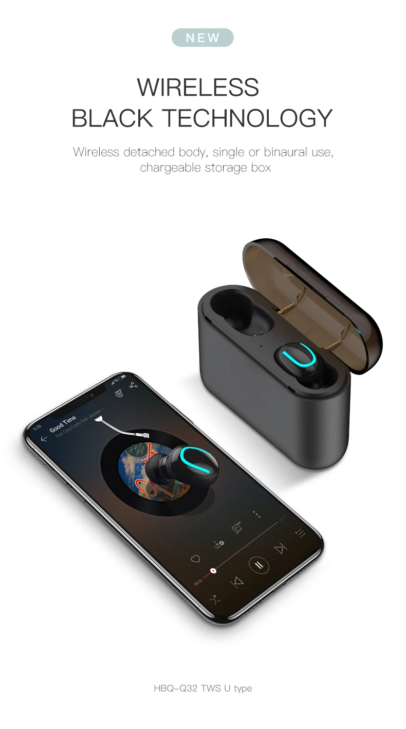 5,0, Bluetooth наушники Q32 tws, наушники с басами, Hi-Fi стерео наушники, водонепроницаемые, IPX5, вкладыши, беспроводные наушники для телефона