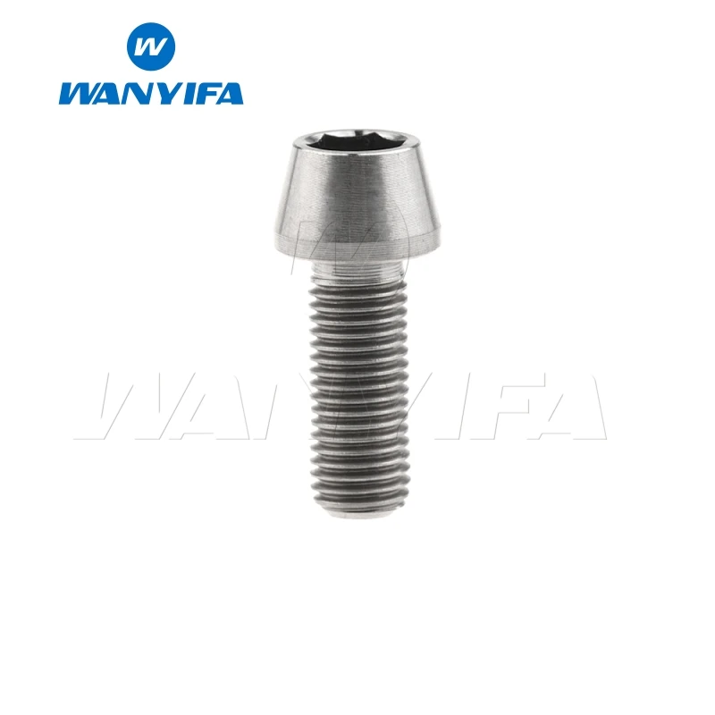 Wanyifa Винт С Титановым болтом M6x10 15, 16, 18, 20, 25 30 35, 40 45 50 55 60 65 мм шестигранный ключ конусности головки для Велосипедный дисковый тормоз - Цвет: M6x15 Titanium
