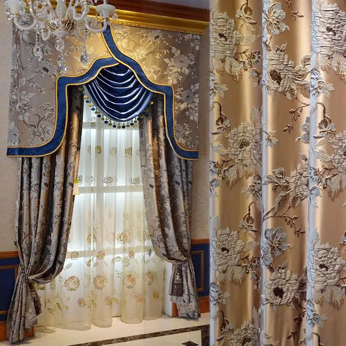 Оптовая продажа лучшие золотые настоящие 3D Роскошные занавески с цветами шторы