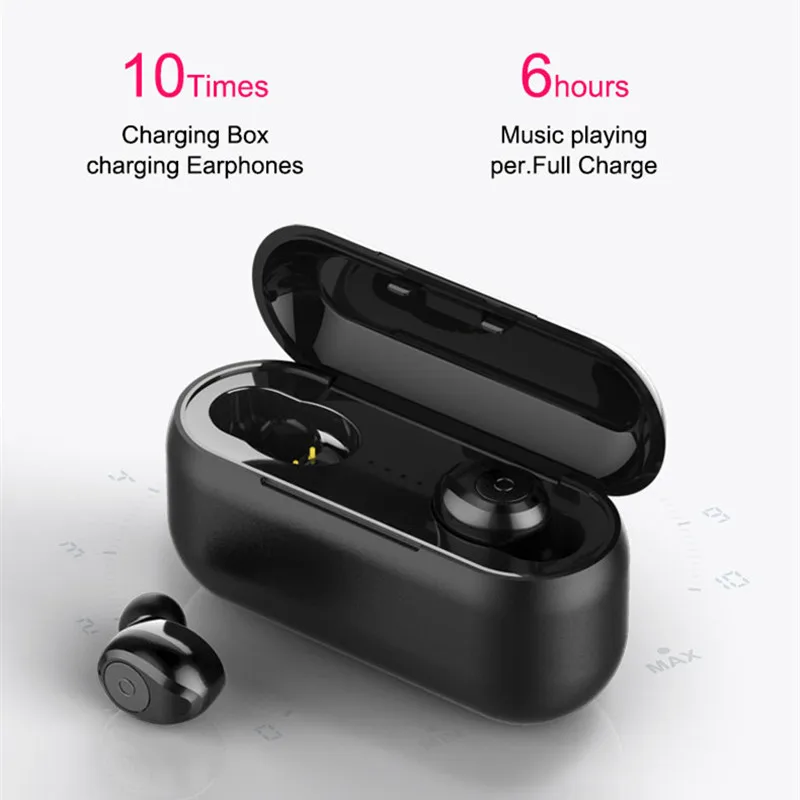 HYASIA Bluetooth 5.0 Earphone TWS Wireless Headphons BT Sport Handsfree Earbuds 3D Stereo Gaming Headset With Mic Charging Box |