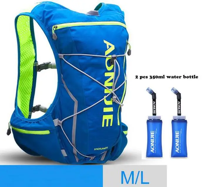 Blue M L 3 AONIJIE для мужчин и женщин 10л сумки для активного отдыха походный рюкзак жилет марафон для бега Велоспорт рюкзак на выбор бутылка для воды сумка - Цвет: Blue M L 3