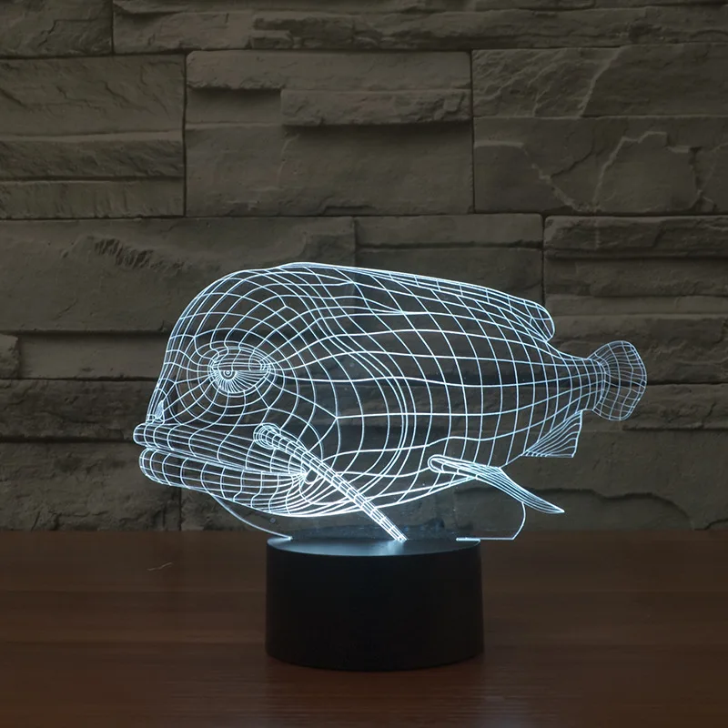 

Животные рыбы 3d визуальное украшение ночной Светильник новинка подарок фабрика прямые продажи светодиодная настольная 3d лампа освещение