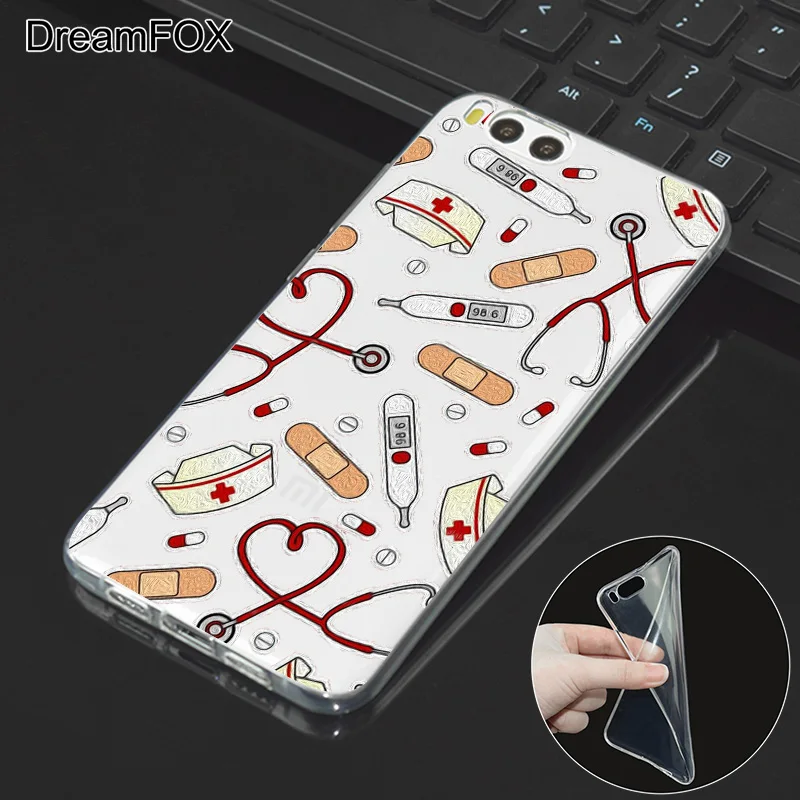 DREAMFOX M271 медсестра медицина Мягкий ТПУ силиконовый чехол для Xiaomi Mi Note 2 3 4 5 6 8 SE M5 4C 4S