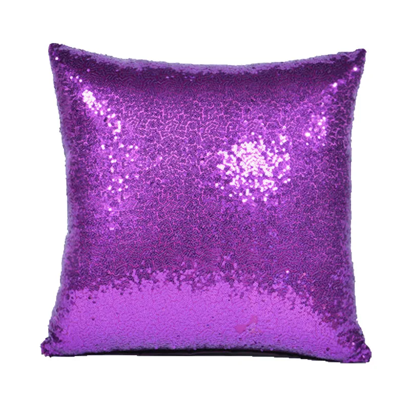 Purple Однотонный блестящий чехол для подушки с серебряными блестками, чехол для дивана, дивана, кафе, домашнего декора, чехол для подушки, декоративные подушки, чехол s - Цвет: Purple