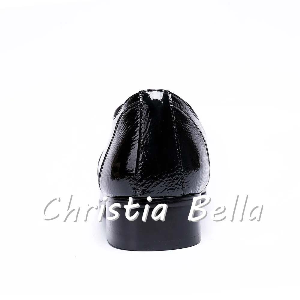 Christia Bella черные мужские туфли для торжественного случая с острым носком