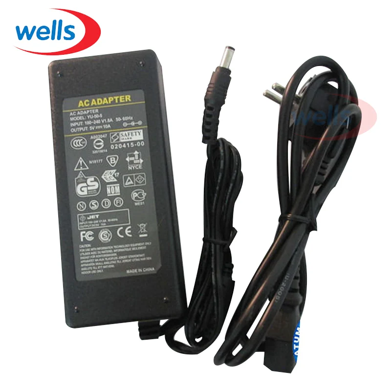 AC100 240V к DC 5V 10A зарядное устройство для WS2812B WS2811 LPD8806 WS2801 Светодиодная лента