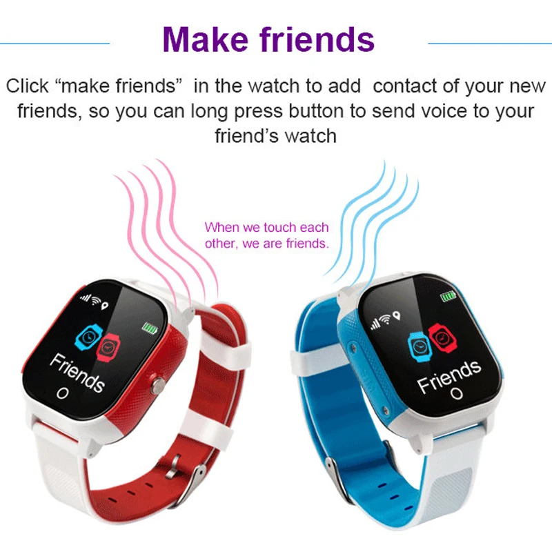 Смарт часы Детские smartband водонепроницаемые IP67 с Wi Fi большим IPS экраном GPS LBS