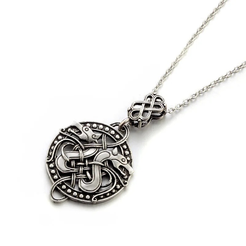 Популярный амулет викингов подвеска ожерелье большой двойной дракон Секира