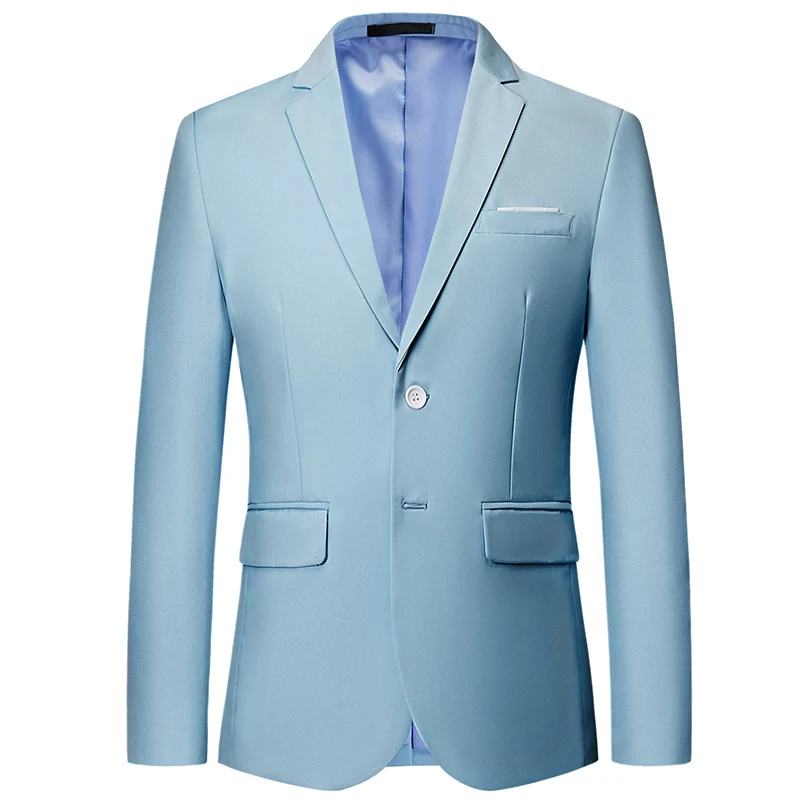 Sky blue XIU LUO 5XL, синий, красный, зеленый, белый, серый, желтый, фиолетовый Блейзер, Мужской приталенный Блейзер, повседневный пиджак,, мужские блейзеры - Цвет: Sky blue