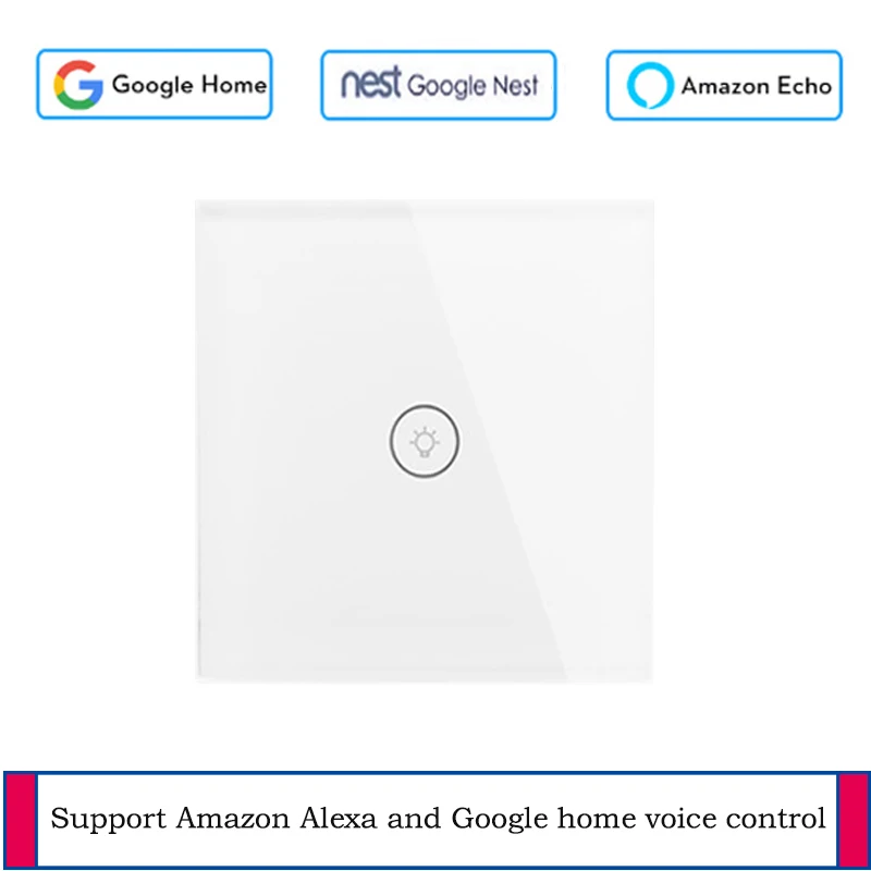 

Стандарт ЕС/Великобритании 1 банда WiFi настенный сенсорный выключатель дистанционный Беспроводной Выключатель Света tuya smart life app управление ...