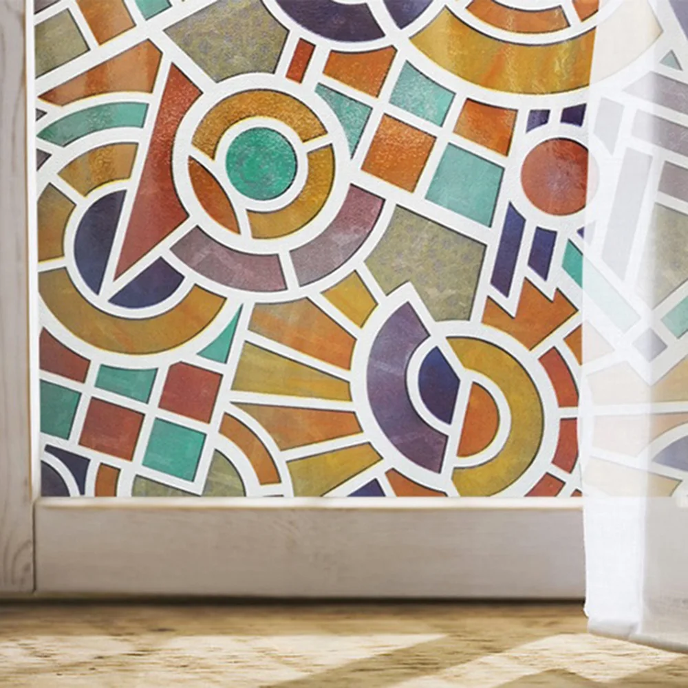 5 м ретро цветные узоры непрозрачные матовые оконные пленки виниловые