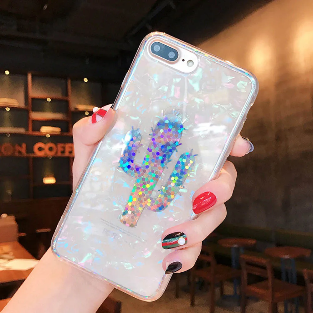 Роскошные лазерной чехол для iPhone X 6 S 7 8 Plus мобильный телефон оболочки ананас