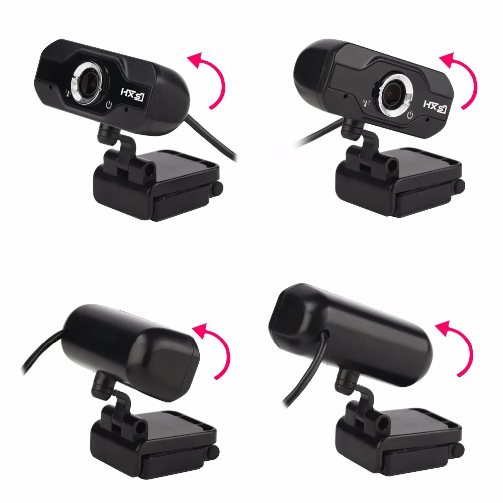 USB-камера HXSJ 720P HD Широкоформатная с микрофоном для ПК настольного компьютера или