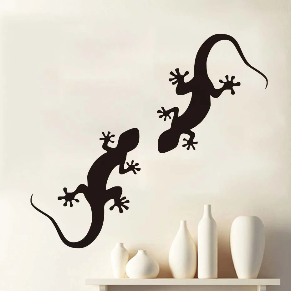 Двойные ящерицы настенные Стикеры для детских комнат рептилия животные Съемные