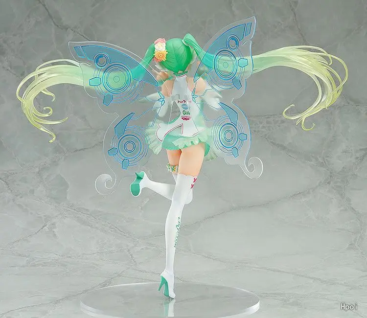 Anime Hatsune Miku Action Figure Racing Model Dolls Decoration Pvc Collection Butterfly Figurine Toys for Gifts 23cm | Игрушки и хобби
