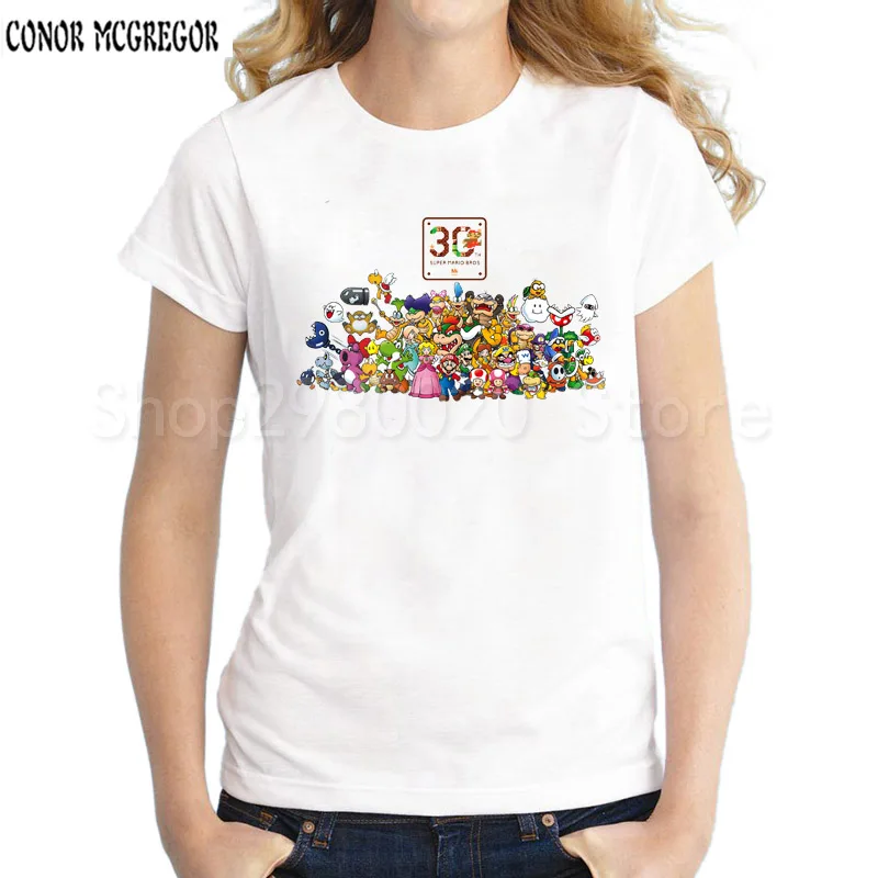 Новинка 2018 летняя футболка для женщин с принтом Super Mario SWAG забавная женская одежда