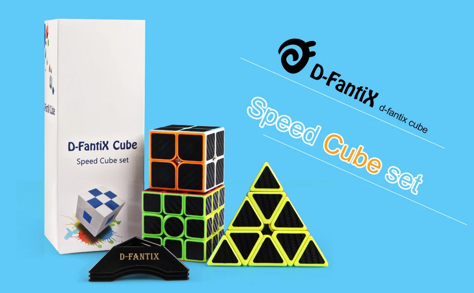D-FantiX углеродное волокно 2x2x2 3x3x3 Профессиональный высокоскоростной кубик-пирамида набор Гладкий Твист Головоломка кубики развивающие игрушки подарок