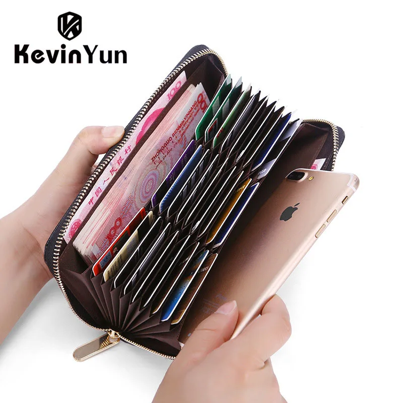 

Модные мужские кошельки KEVIN YUN из искусственной кожи, длинный вместительный мужской кошелек с держателем для кредитных карт