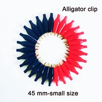 45mm crocodile clip 10pcslot g98 electrical clamp for testing probe meter black and red with plastic boot metal alligator clip