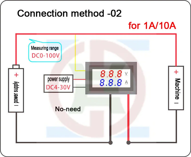 YDT DC 100V 1A 10A 50A 100A Мини цифровой вольтметр Амперметр измеритель напряжения тока тестер 0,2" синий красный двойной светодиодный дисплей