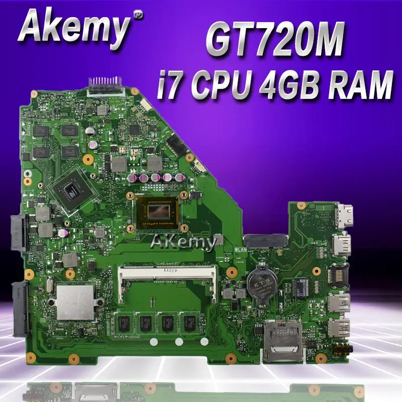 Akemy X550CC материнская плата для ноутбука ASUS A550C X550CL R510C тестовая оригинальная материнская плата 4G ram I7 cpu GT720M