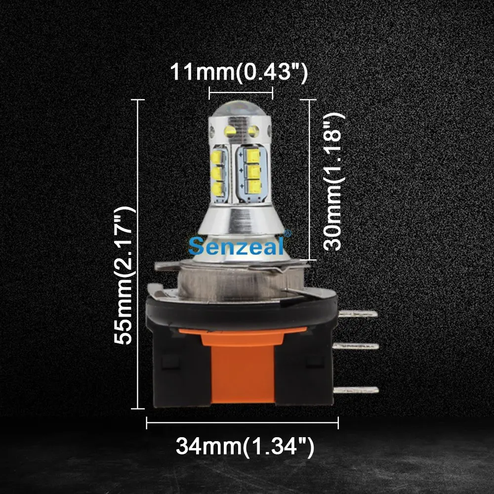 2 шт. 8000k 1600lm H15 80 Вт 16smd светодиодный автомобильный противотуманный фонарь для салона, сменная лампа дальнего света, светодиодный фонарь для бега в дневное время, DC12-24V