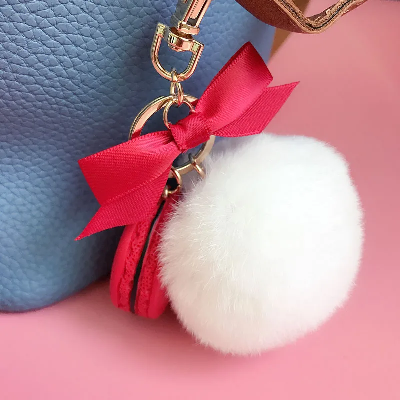 Круглый брелок Франция Macarons брелки кролик из натурального меха с шармом конфеты