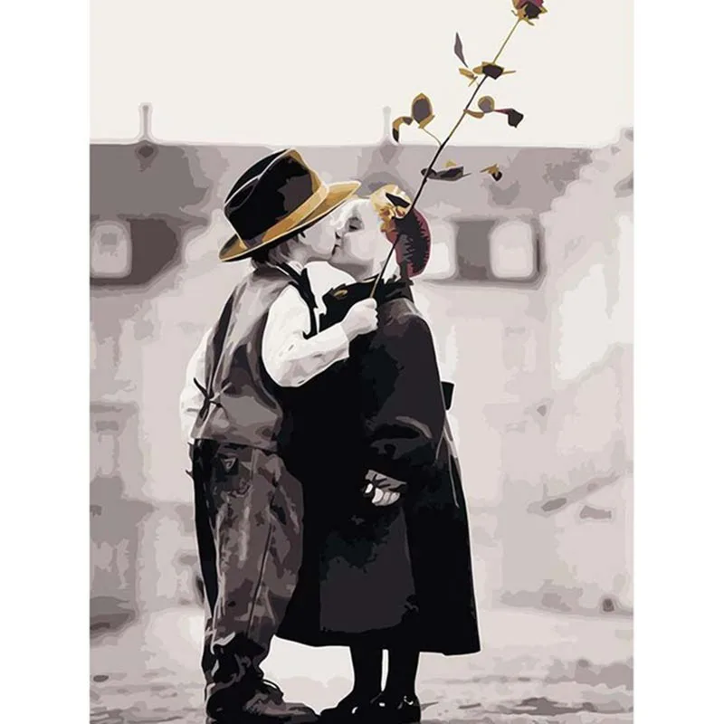 ArtSailing modular pictures by numbers Kissing Boy and Girl PICTURES ON THE ROOMS CANVAS 2018 new drop shipping NP-195 | Дом и сад