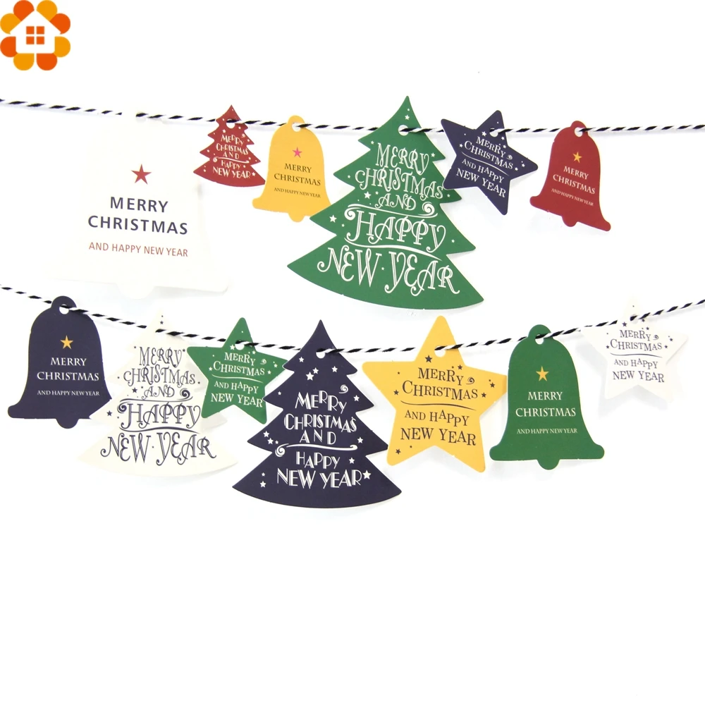 28 шт. рождественские бумажные бирки крафт бумага ярлыки для карт DIY Скрапбукинг