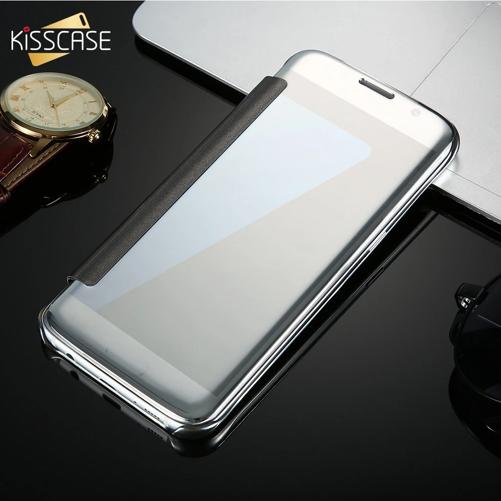 KISSCASE стеклянный зеркальный чехол для телефона Samsung Galaxy S8 Plus S7 S6 Edge J5 J7 J3 A3 A5 A7 2015 2016