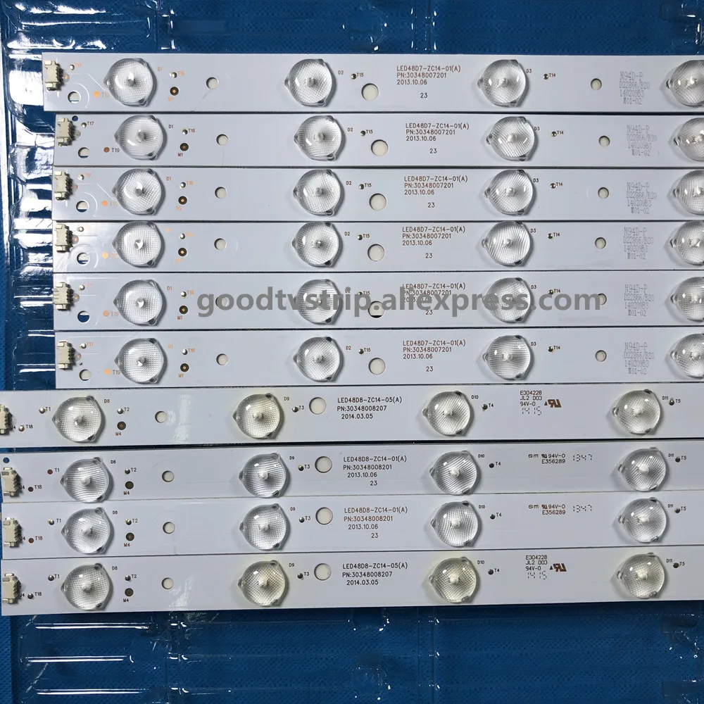 10 шт./лот для Hai er LE48F3000W/LED48U3300 ЖК-дисплей подсветка LED48D8/LED48D7-ZC14-01 100% новый | Лампы и