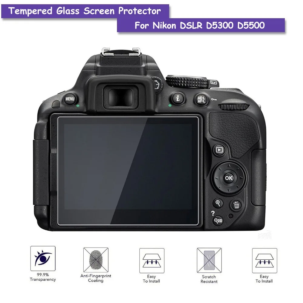 Закаленное стекло для защиты экрана камеры Nikon 5300 D750 устойчивая к царапинам
