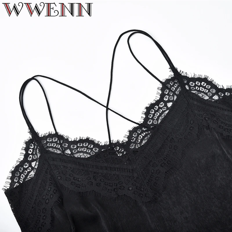 2020 Sexy Summer Women Tops Sleeveless High Quality Silk Lace Blouse Femme Crop top Ladies Office Shirt Clothes Blusas Mujer | Женская