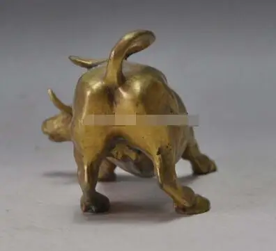 Китайский бронзовый медь Зодиак животное зверь скот бык рынок счастливое