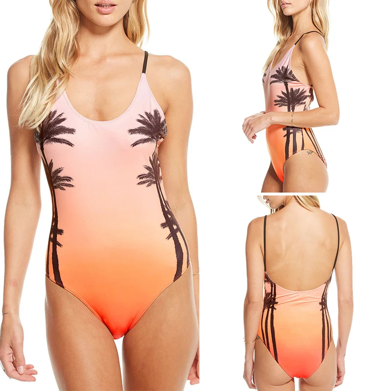 In X Leave print bikini 2019 плюс размер женский купальник Летний из одного предмета
