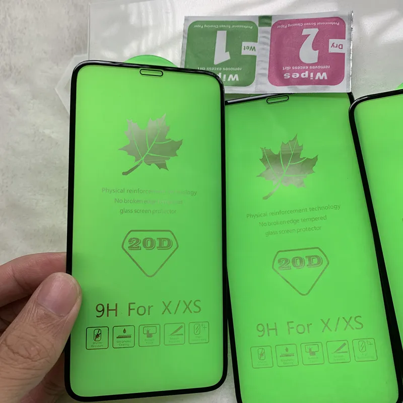 20D изогнутый край Полное покрытие защитное стекло на iPhone 7 8 6 6 S плюс закаленное защитное стекло для X XR XS Max стеклянная пленка