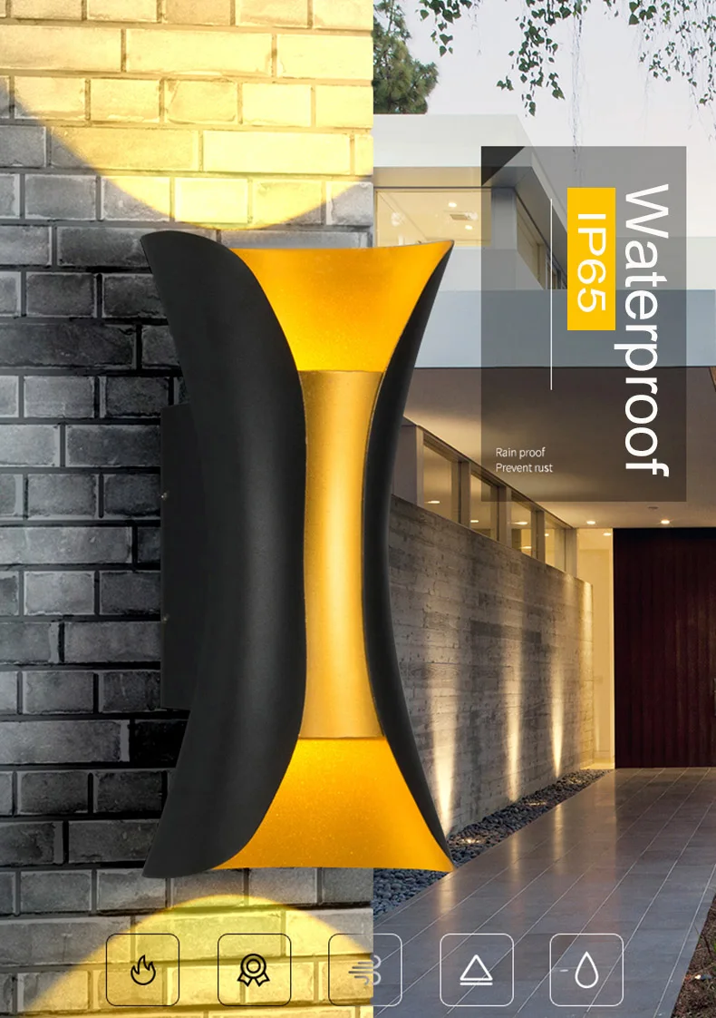 

Ip65 Outdoor Wall Light Led Waterproof Aluminium Wall Light 110V/220V Living Room Aisle Bedside Aluminium Wall Light Porch Light