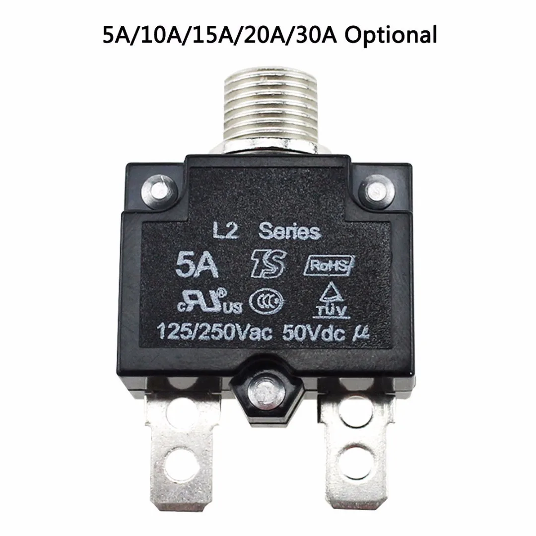 1pc 12/24V автомат защити цепи 5 30A Мини Кнопка сброса Термальность Панель крепление