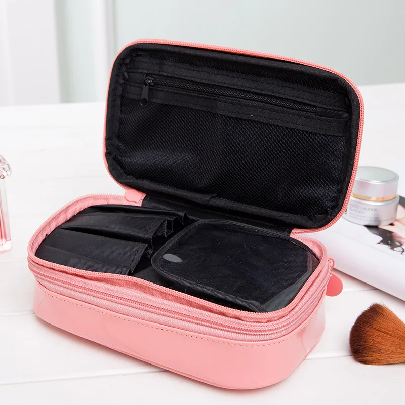 Брендовый двойной слой косметики HMUNII сумка для из искусственной кожи