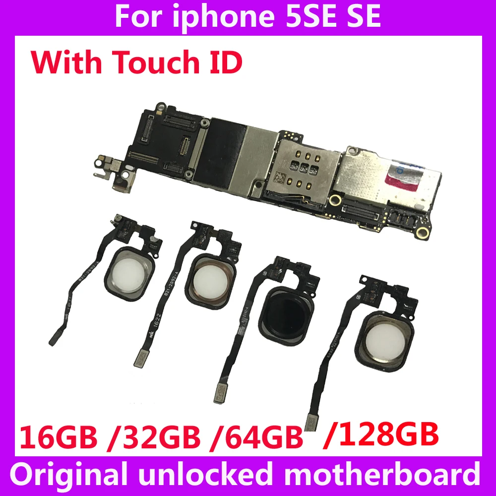

Разблокированная материнская плата Clean iCloud для iphone 5SE SE, 16 Гб 64 Гб 128 ГБ, 100% оригинальная материнская плата IOS logic с/без Touch ID