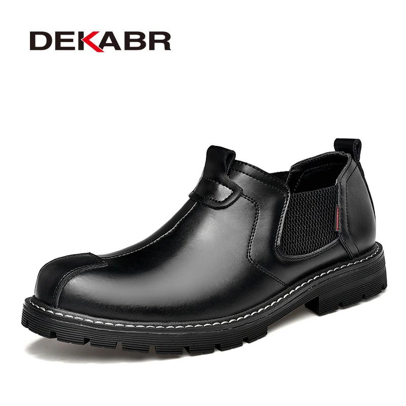 DEKABR 2022 Brand Men Casual Shoes Split Leather Breathable Men's Slip On Flats Work For Handmade High Top | Обувь