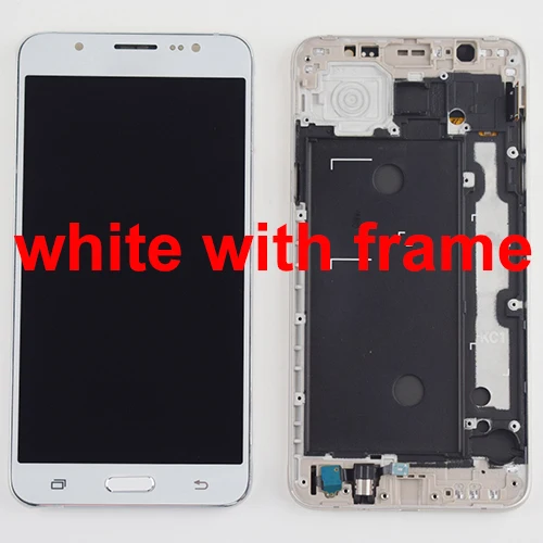 Для samsung J7 дисплей сенсорный экран дигитайзер в сборе для samsung J710F ЖК-дисплей J710 J710M J710H J710FN lcd сенсорный - Цвет: White with frame