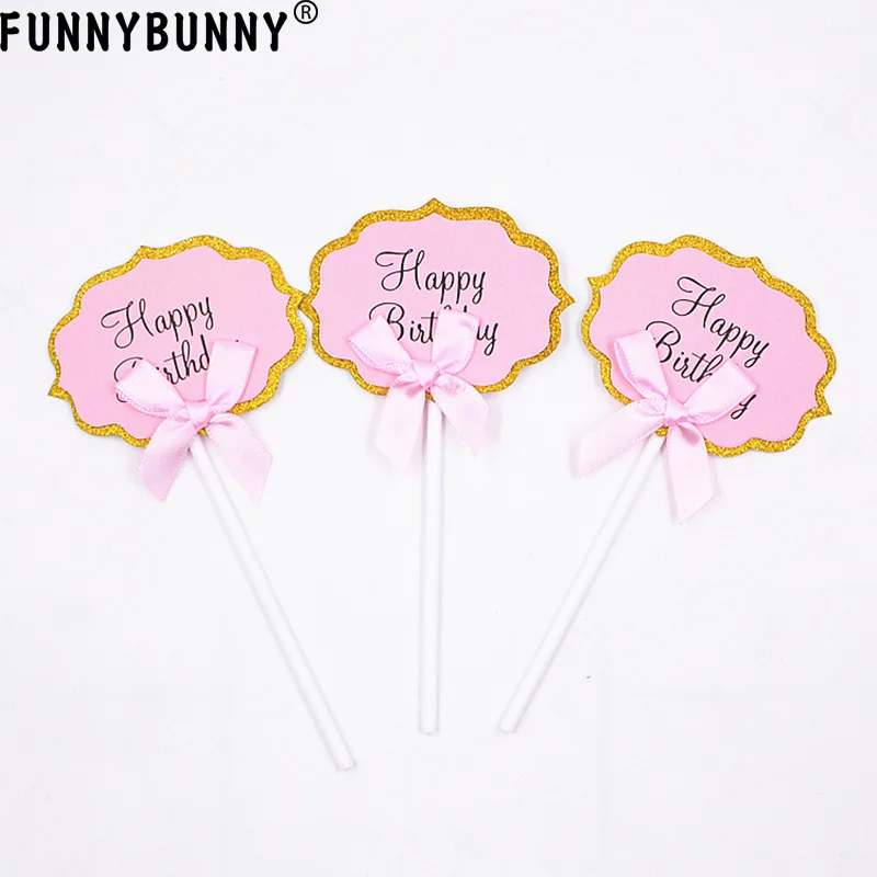 FUNNYBUNNY торт на день рождения с розовым бантом украшение для торта Сделай Сам