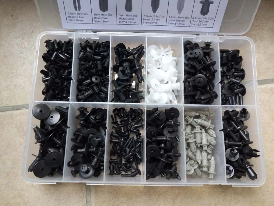 350 шт. автомобильный корпус пластиковый штифт заклепки отделка крепежных деталей