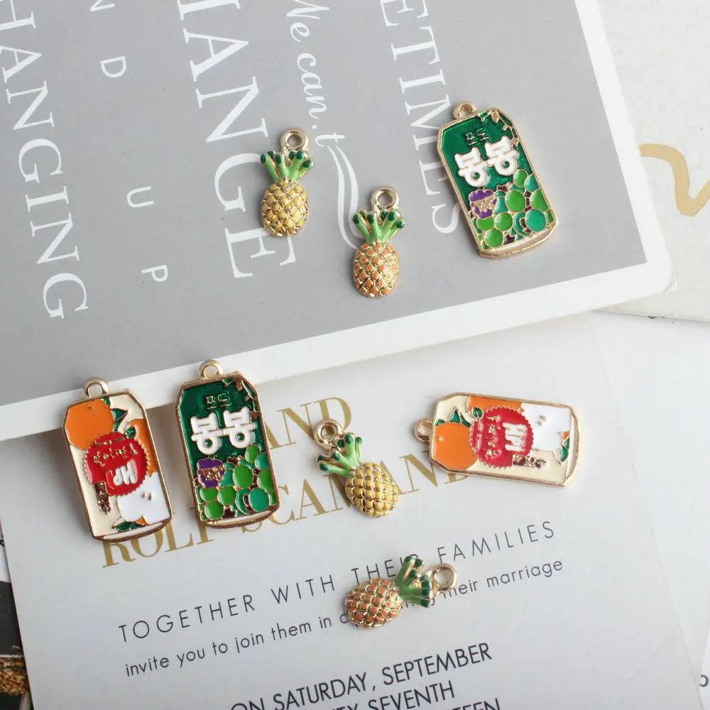 10 шт. металлические эмалевые Подвески в виде фруктов ананасов бромеля ручной