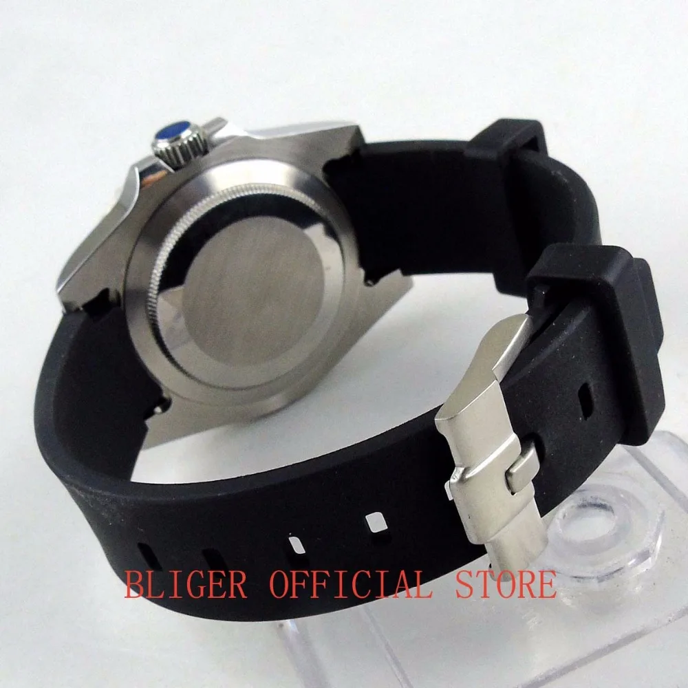 Спортивные часы с черным циферблатом 40 мм светящиеся повседневные керамическим