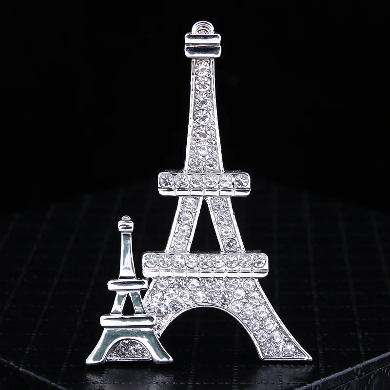Новые модные броши Классическая Брошь Стразы с кристаллами Эйфелева башня