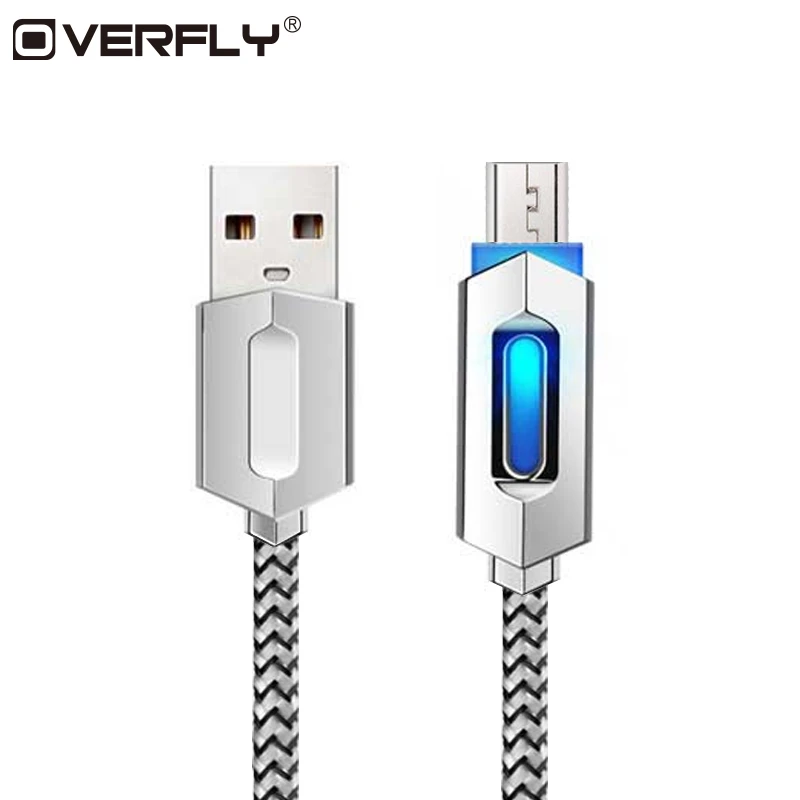 Overfly Micro USB кабель со светодиодный светильник 1 м Быстрая Зарядка Кабели для
