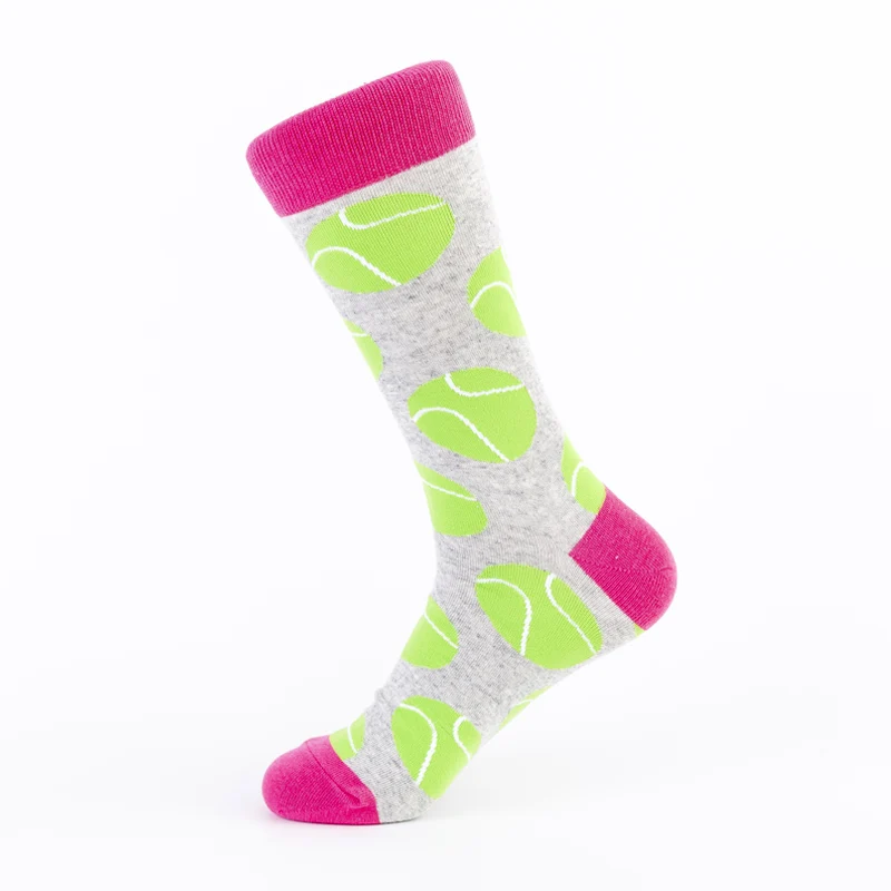 tennis socks Повседневные жаккардовые носки для бейсбола, баскетбола, тенниса, волейбола, футбола, мужские носки, забавные Женские носочки, хлопковые счастливые носки - Цвет: tennis socks