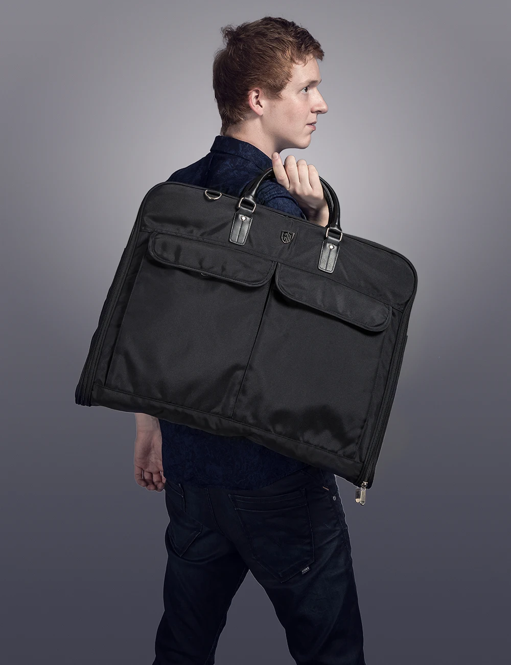 BAGSMART Водонепроницаемый черный нейлон Гар Для мужчин t сумка с ручкой легкий костюм сумка Бизнес Для мужчин дорожные сумки для костюмы
